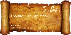 Thomka Szilárda névjegykártya